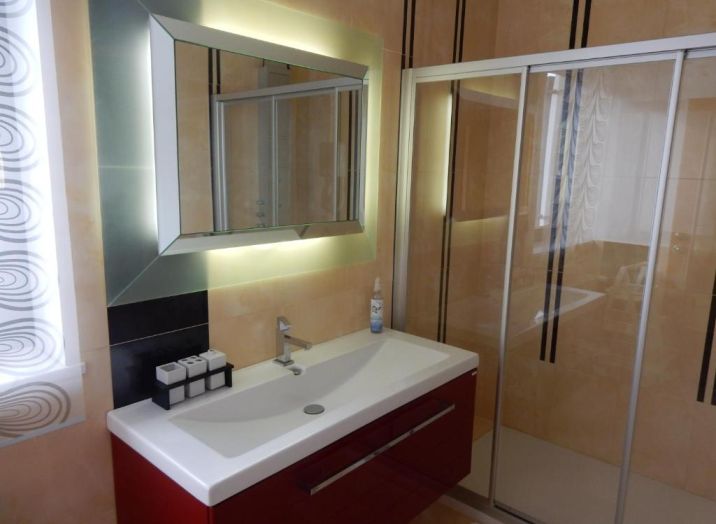 kopalnica v ugodnem apartmaju Rateče, Kranjska Gora