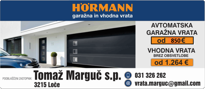 Ugodna garažna vrata Hörmann Slovenija, kontaktirajte nas