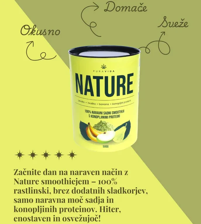 Poskusiti hranljiv sadni smuti z dodatnimi konopljinimi proteini