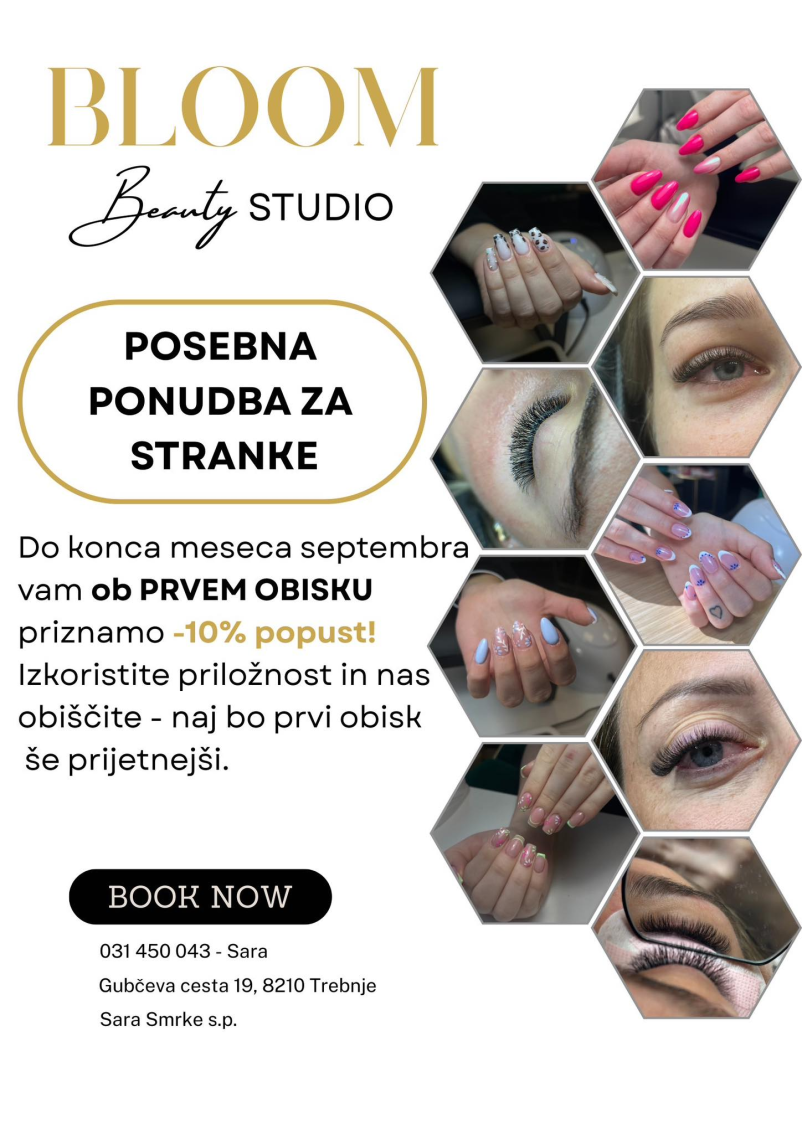 Podaljševanje trepalnic Trebnje, BLOOM beauty studio