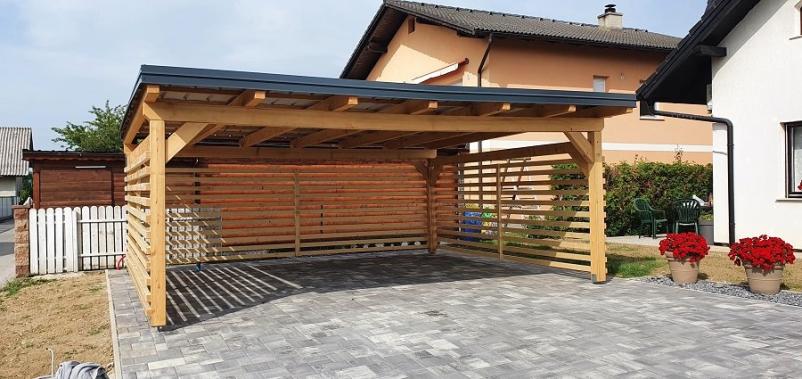 Leseni nadstreški za vozila Slovenija