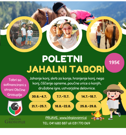 Poletni jahalni tabori Grosuplje