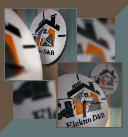 Unikatna 3D tiskana stenska ura z logotipom podjetj