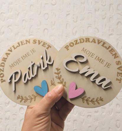 Ročno izdelani leseni izdelki za rojstva Slovenija