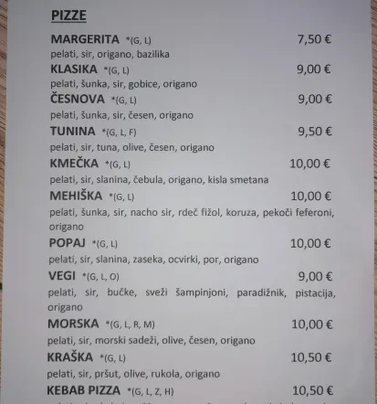 POPAJ food truck meni