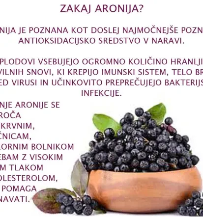 100% sok aronije Semič, Jugovzhodna Slovenija