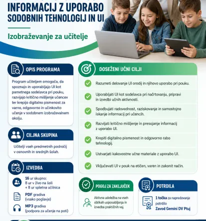 Predavanja za učitelje za šolsko leto 2026/27