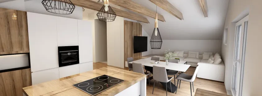 Notranje oblikovanje, izris 3D interjerja Ljubljana, okolica