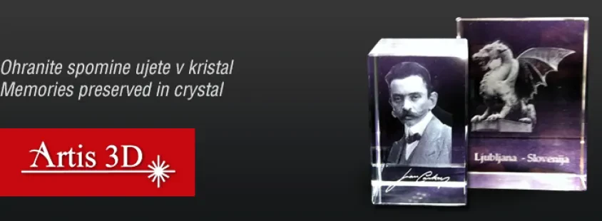 2D in 3D globinsko graviranje v steklo Slovenija